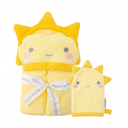 Stephen Joseph Hooded Bath Towel and Bath Mitt Bundle