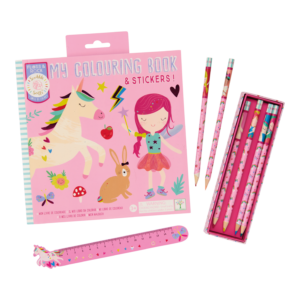 Floss & Rock Colouring Book, Pencils and Ruler Bundle