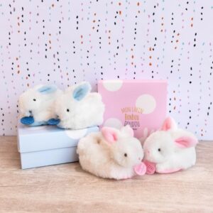 Dou Dou Et Compagnie Bunny Booties with Rattle