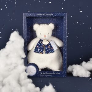 Dou Dou Et Compagnie CLAIR DE LUNE Flat Glow-in-the-Dark Bear Plush Toy